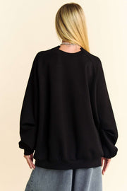 Davi & Dani Round Neck Raglan Sleeve Sweatshirt