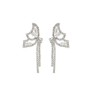 Silver Rhinestone Butterfly Tail Studs