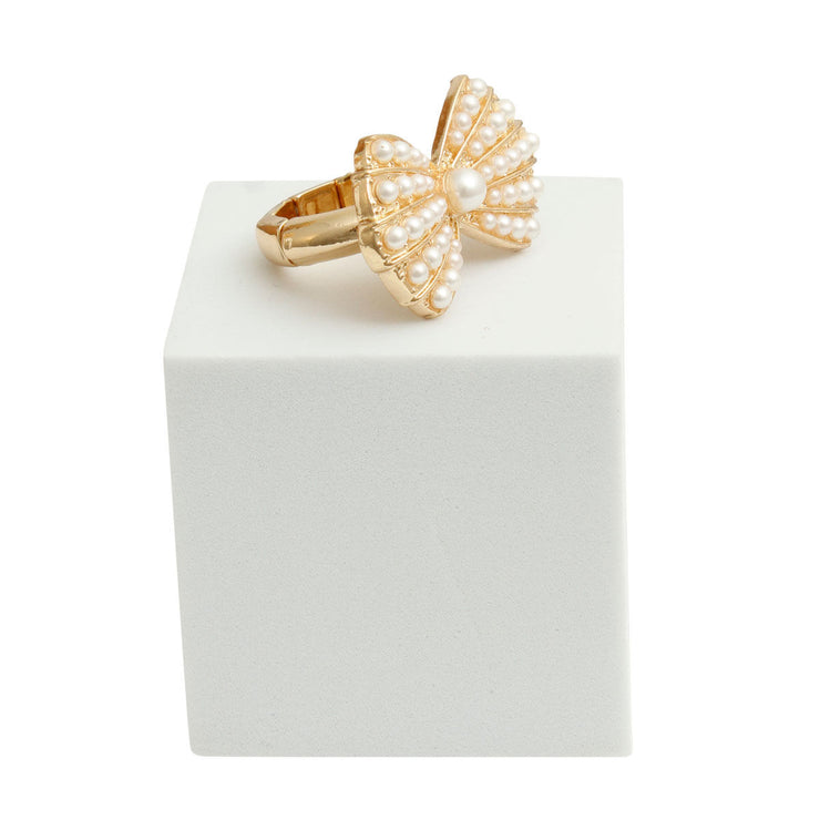 Cream Pearl Bow Ring