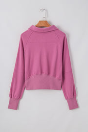 Valerian Quarter Zip Stand Neck Kangaroo Pocket Sweatshirt