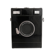 Shiny Black Camera Handbag