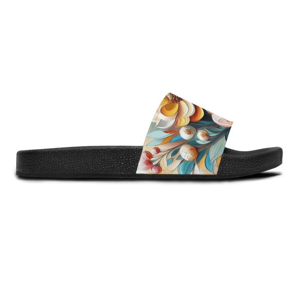 FASHION JUNKY - Oil Painted Pastel Flower Women's Slide Sandals