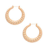 Gold Ribbed Bamboo Hoops