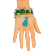 Jade Green Bead 4 Pcs Bracelets