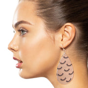 Black Eyelashes Teardrop Earrings