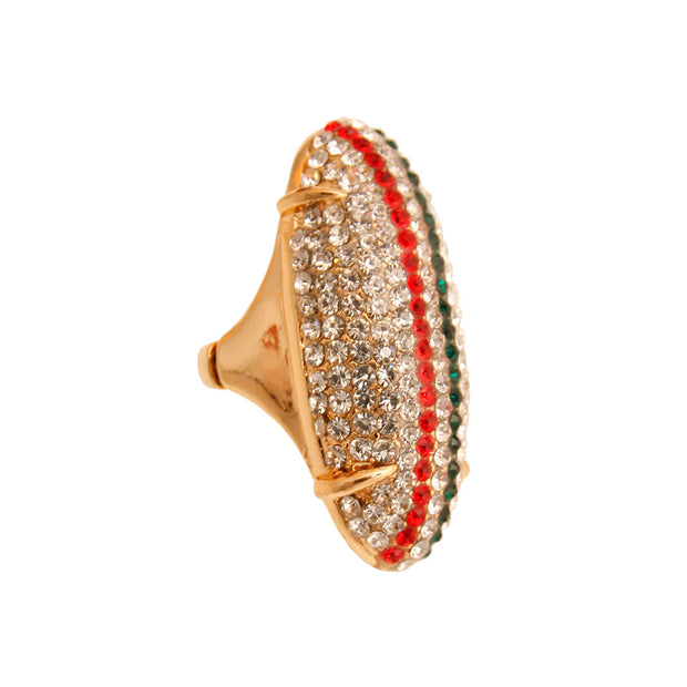 Elongated Elegance: Rhinestone Ring