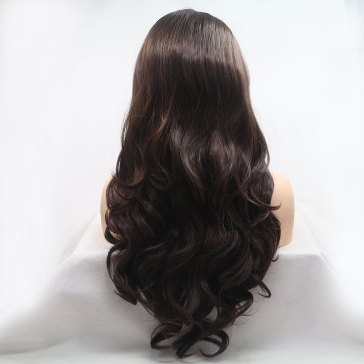 13*3" Lace Front Wigs Synthetic Long Wavy 24" 130% Density