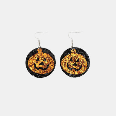 PU Leather Pumpkin Earrings