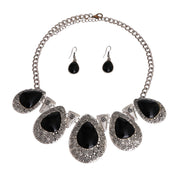 Black Teardrop Collar Necklace