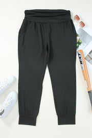 Black Plus Size High Waist Pocketed Skinny Pants