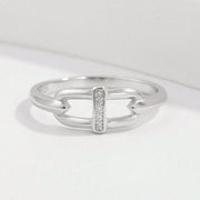 925 Sterling Silver Inlaid Zircon Ring