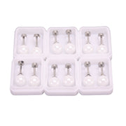 Silver Stainless Steel Pearl Stud 6 Pack