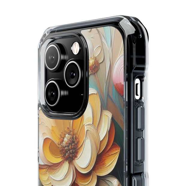 FASHION JUNKY - Oil Painted Pastel Flower Magnetic Clear Impact Case