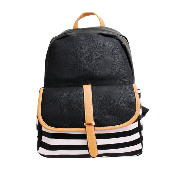 Black and White Stripe Backpack