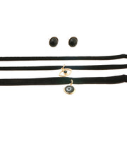 Black Evil Eye Layered Choker