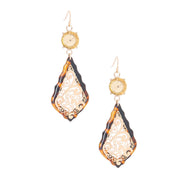 Gold Filigree Tortoiseshell Earrings