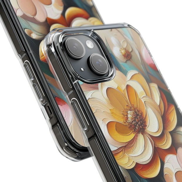 FASHION JUNKY - Oil Painted Pastel Flower Magnetic Clear Impact Case