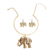 Burnished Gold Engraved Elephant Set