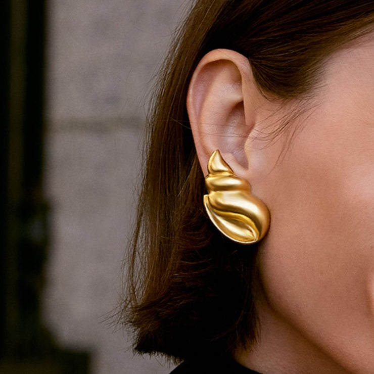 18K Gold-Plated Conch Earrings