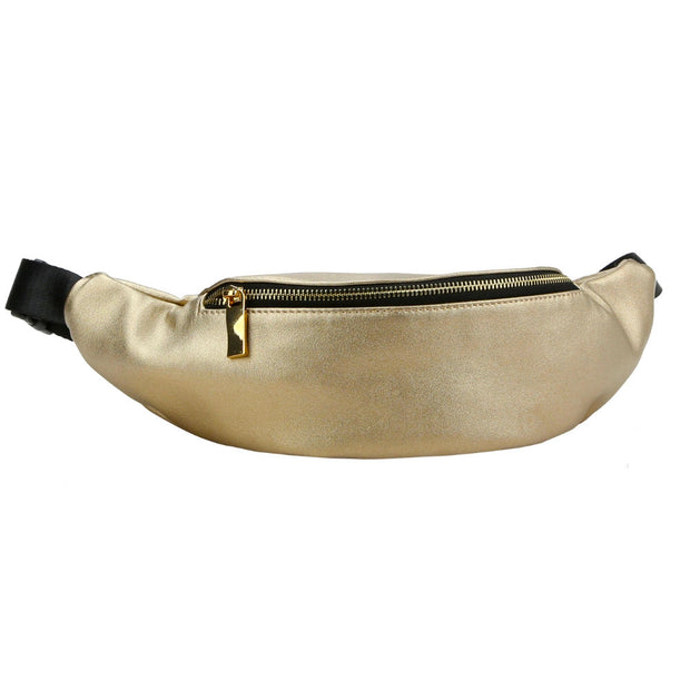 Gold Vegan Leather Fanny Pack