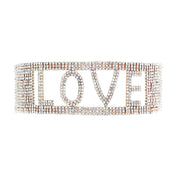 Gold LOVE 18 Row Rhinestone Choker