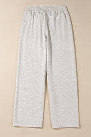 Light Grey Cross-Waist Wide Leg Lounge Pants