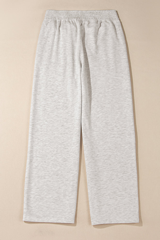 Light Grey Cross-Waist Wide Leg Lounge Pants