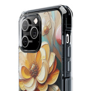 FASHION JUNKY - Oil Painted Pastel Flower Magnetic Clear Impact Case