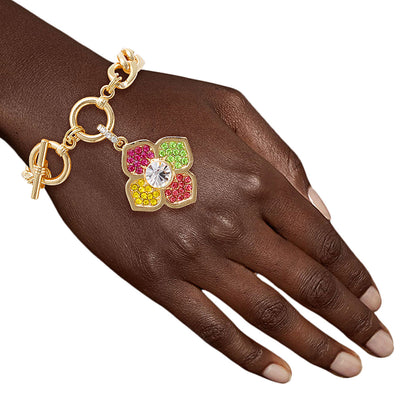 Rainbow Elegance: Flower Bracelet