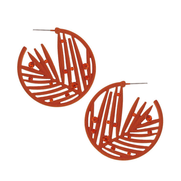 Burnt Orange Rubber Coated Leaf Hoops