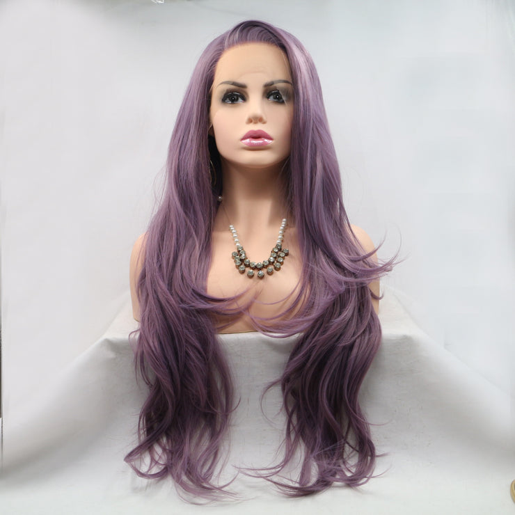 13*3" Lace Front Wigs Synthetic Long Wavy 24" 130% Density