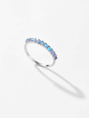 925 Sterling Silver Inlaid Opal Ring