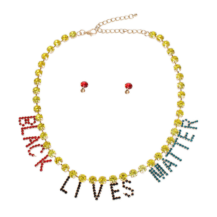 BLACK LIVES MATTER Multi Color Collar Necklace