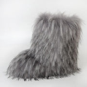 Women's Winter Snow Boots - Outdoor Luxury with Faux Fox Fur, Plush Warmth, and Fashionable Platform Design