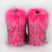 Women's Winter Snow Boots - Outdoor Luxury with Faux Fox Fur, Plush Warmth, and Fashionable Platform Design