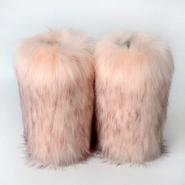 Women's Winter Snow Boots - Outdoor Luxury with Faux Fox Fur, Plush Warmth, and Fashionable Platform Design