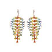 Rainbow Fringe Circle Earrings