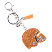 Orange Football Helmet Keychain Bag Charm