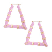 Pink Lavender Trapezoid Bamboo Hoops