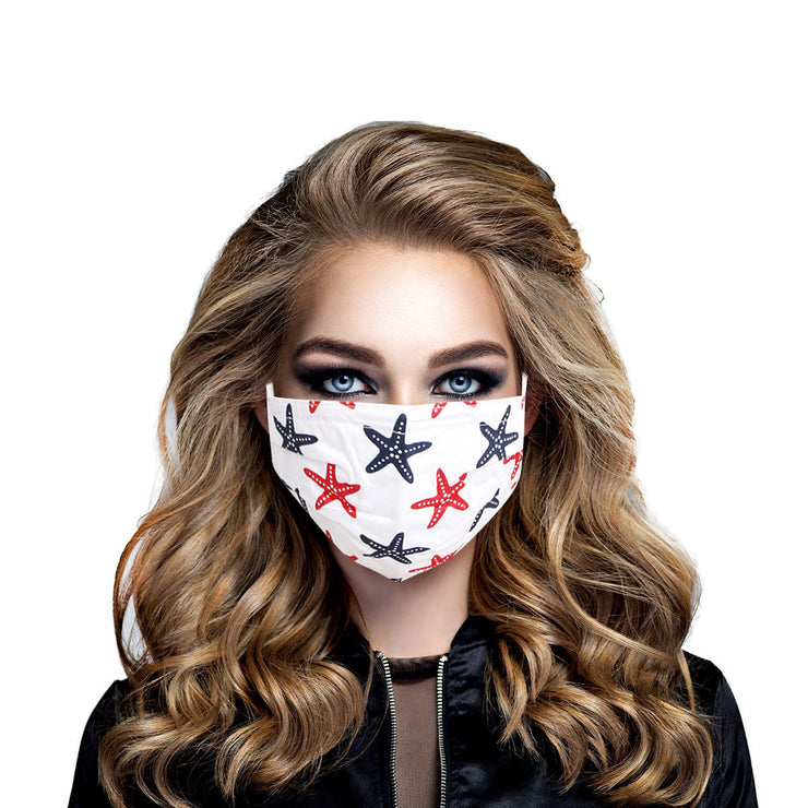 Starfish Print White Mask