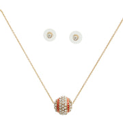 Pave Rhinestone Baseball Necklace Set