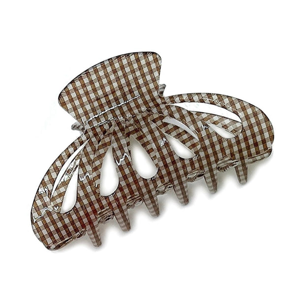 Brown Gingham Big Hair Claw Clip