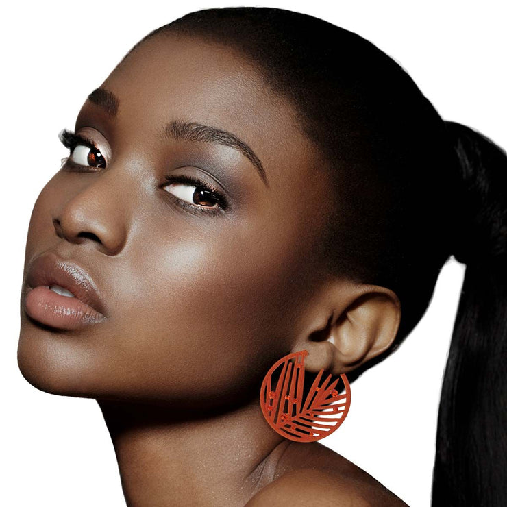 Burnt Orange Rubber Coated Leaf Hoops