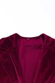 Retro Velvet Long Sleeve Pocket Coat