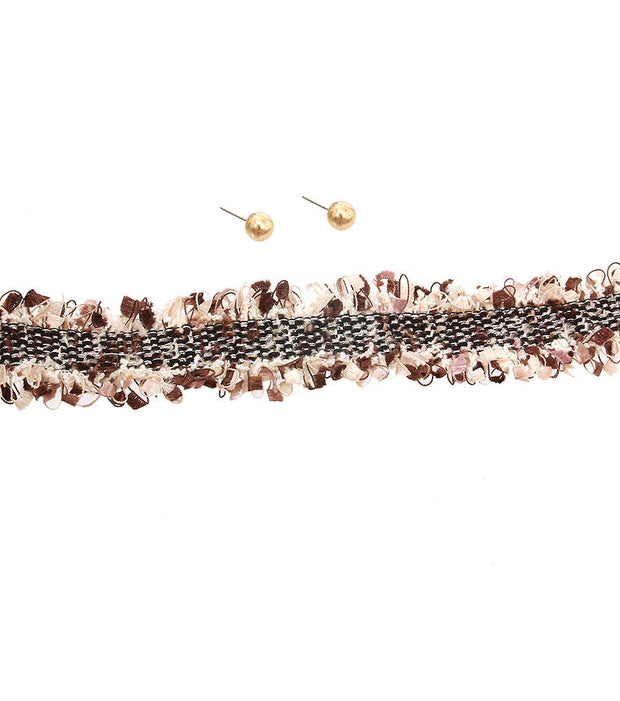 Brown Layered Yarn Choker