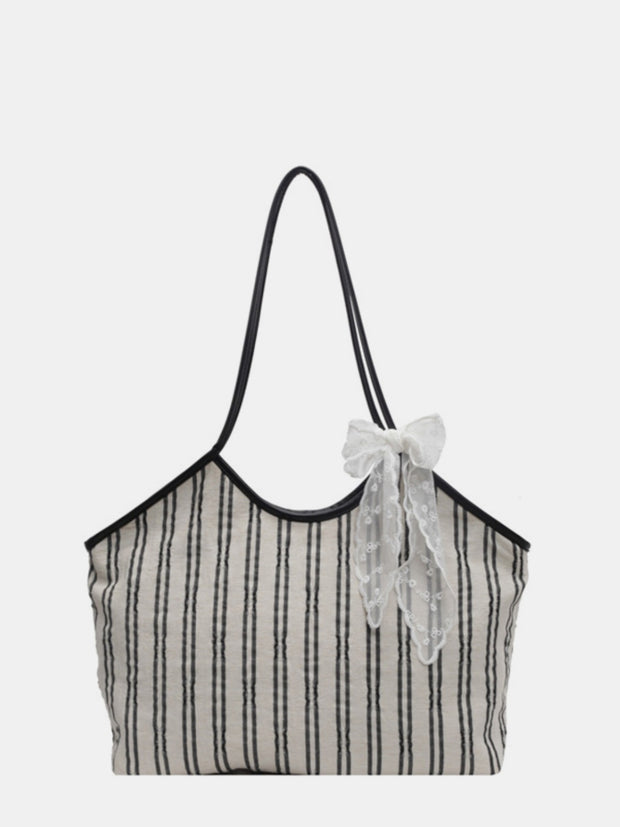 Striped Canvas Tote Bag