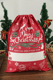 White Christmas Drawstring Large Gift Bag 50*66cm