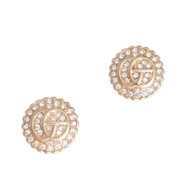 Rhinestone G Studs - Gold Bespoke Glam