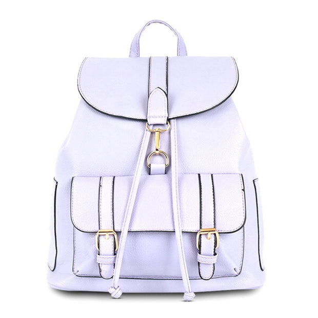 Light Purple Buckle Flap Backpack