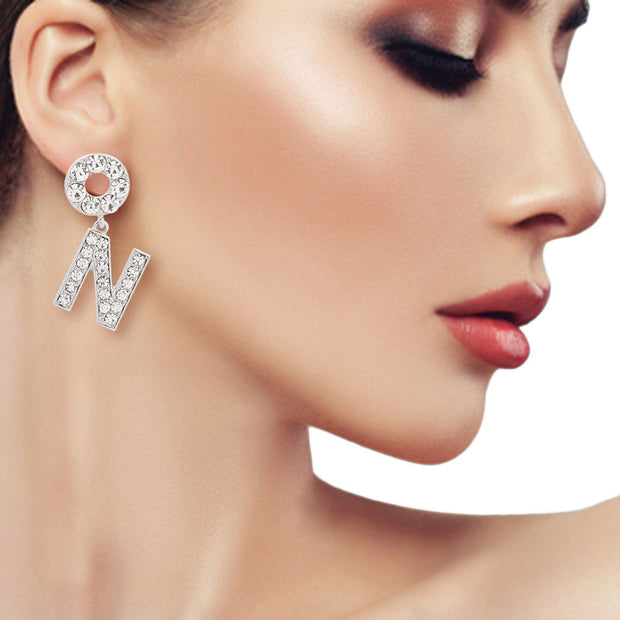 Silver Shimmer: Dangling N Earrings